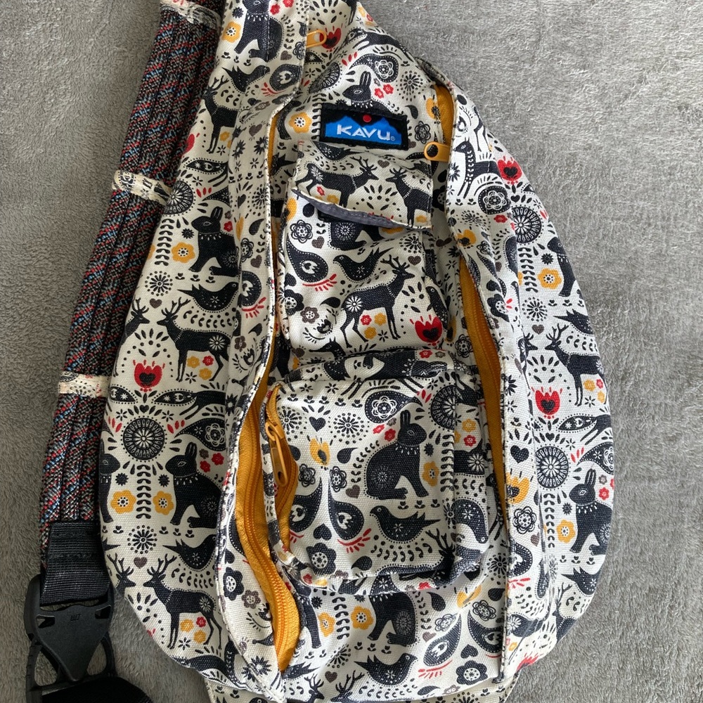 SOLD—HTF Vintage Kavu Folklore Rope Bag EUC
